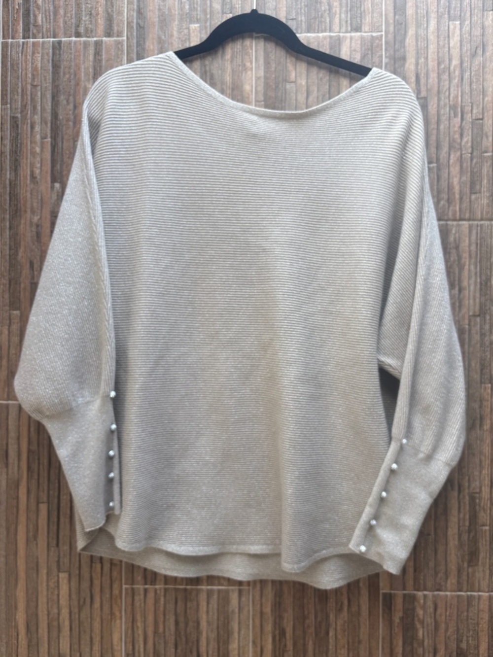 Women's Champagne sweater with hint of Sparkle
